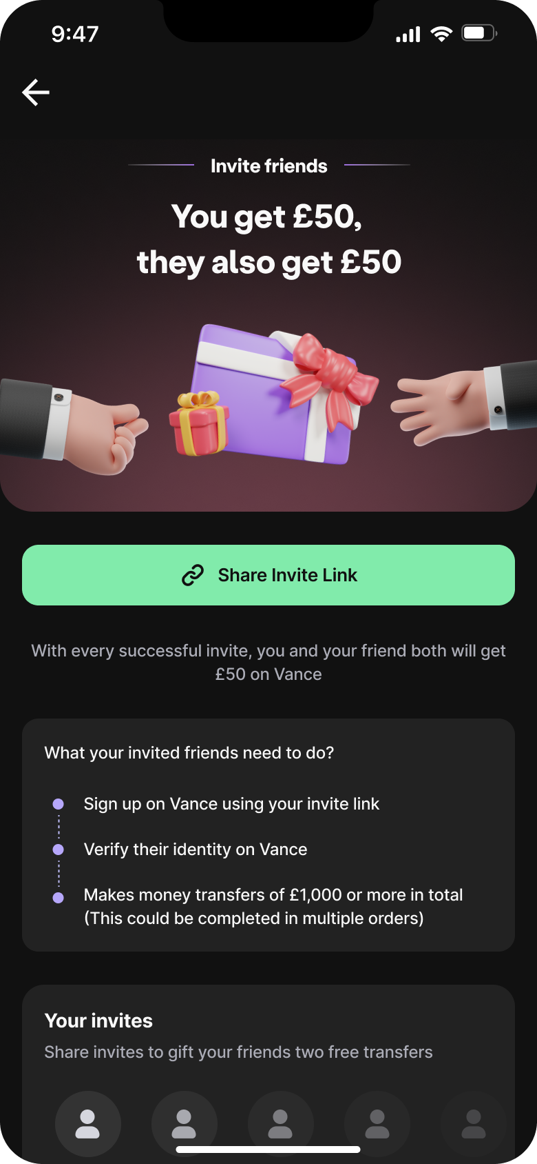 Referral rewards explained for sender and friend