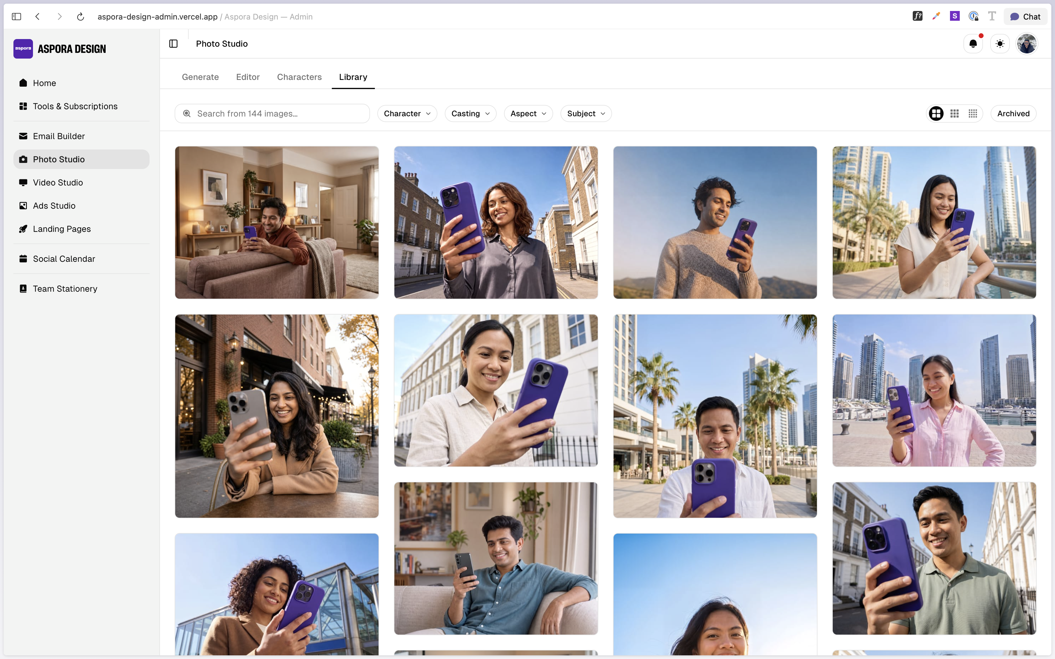 Shared Photo Studio image library